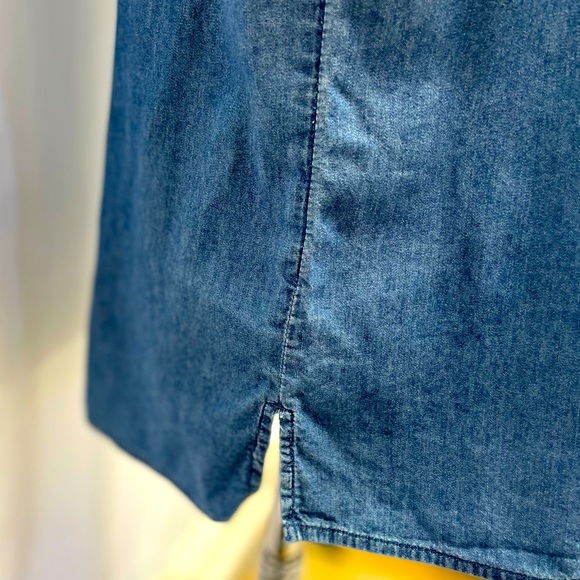 Old Navy Button Up Denim Dress with Roll up Sleeves Sz 14 - Picture 6 of 12